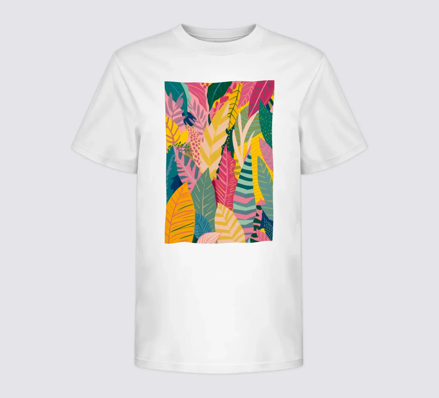 Vibrant Leaf Pattern Kinder T-Shirt von Silk Palette