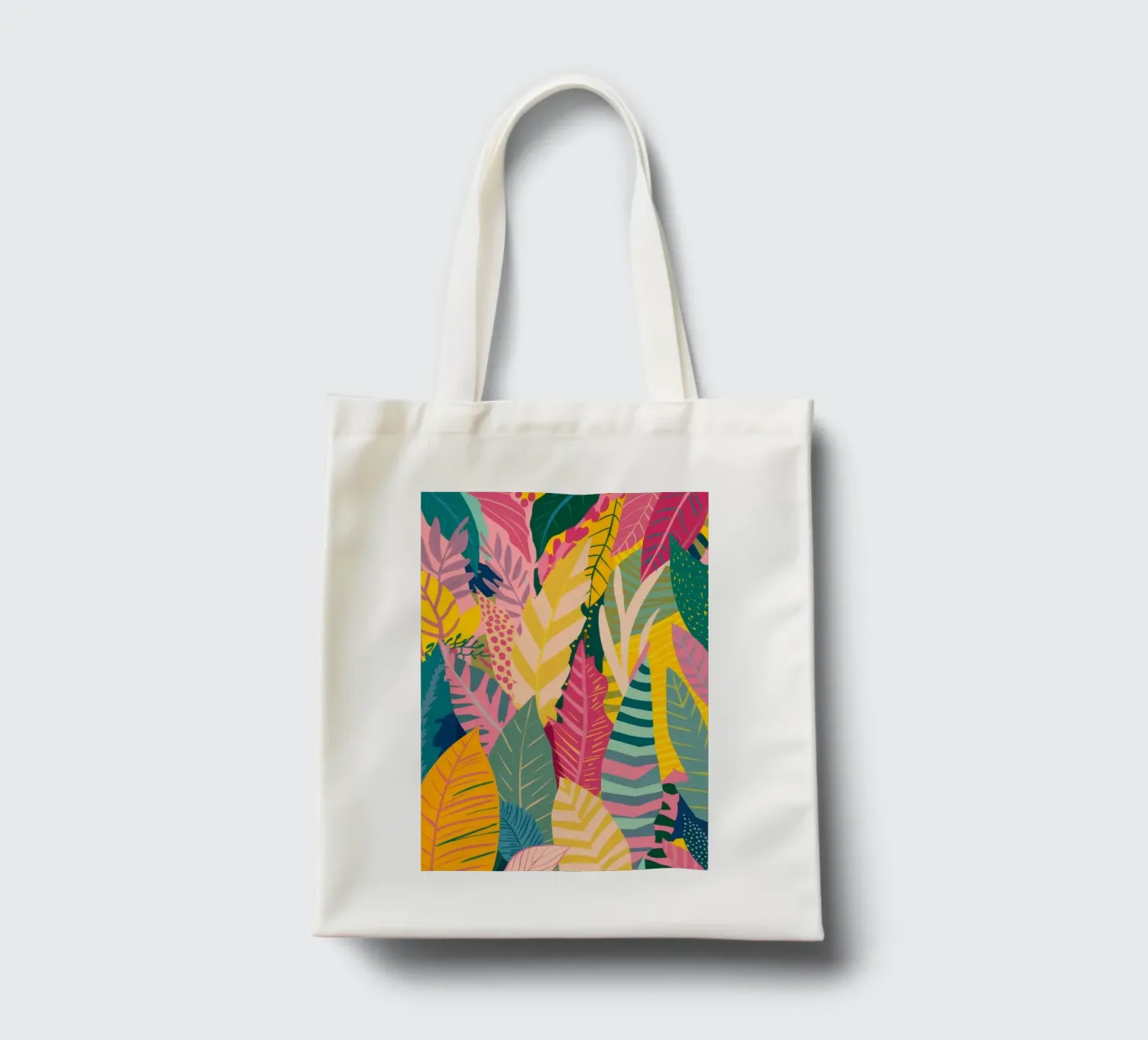 Vibrant Leaf Pattern tote bag by Silk Palette