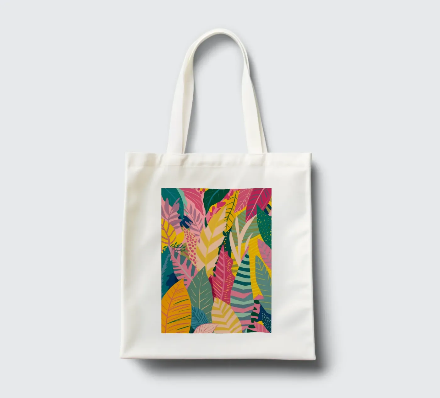Vibrant Leaf Pattern tote bag by Silk Palette