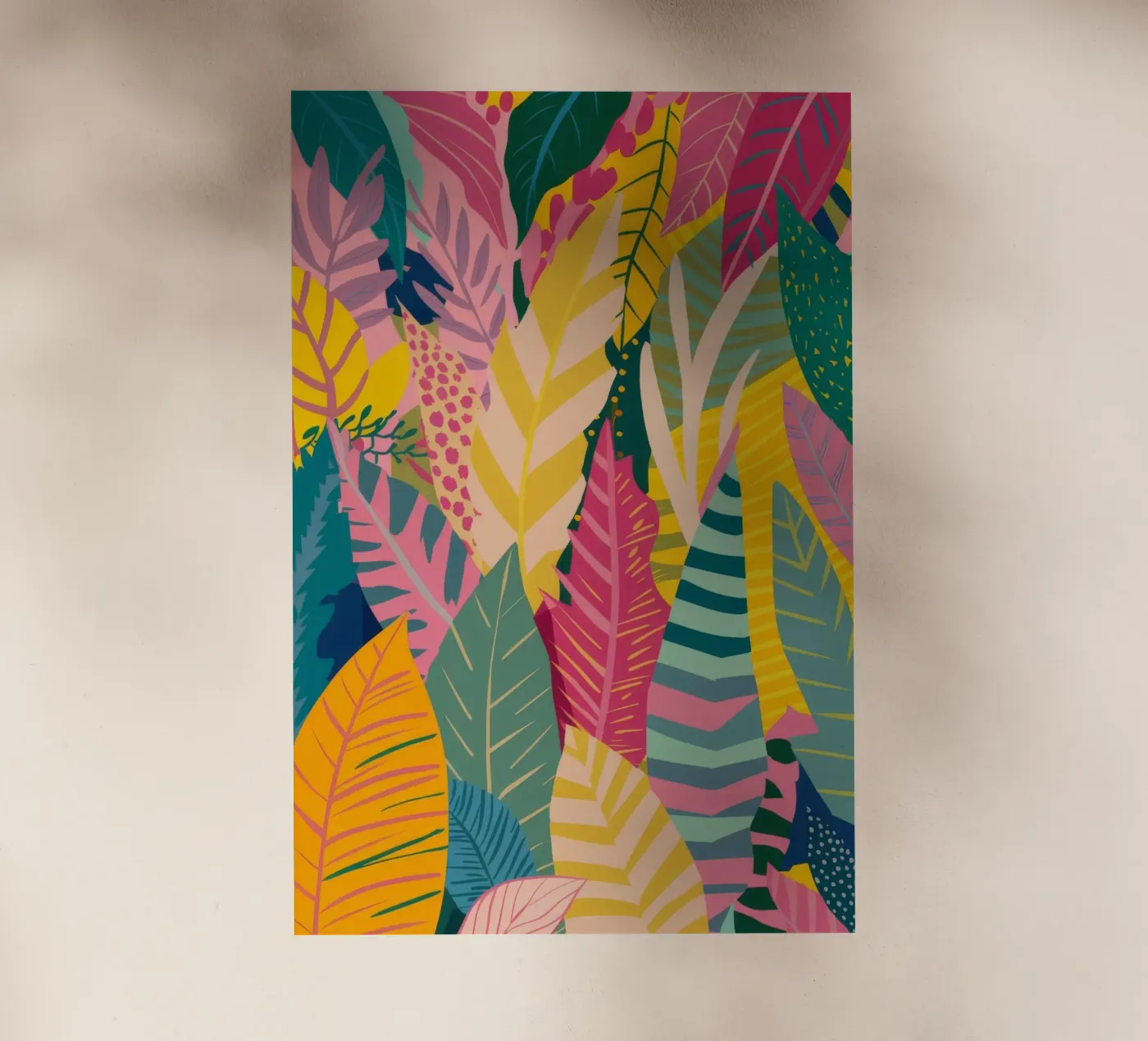 Levendig bladpatroon backlit folie van Silk Palette