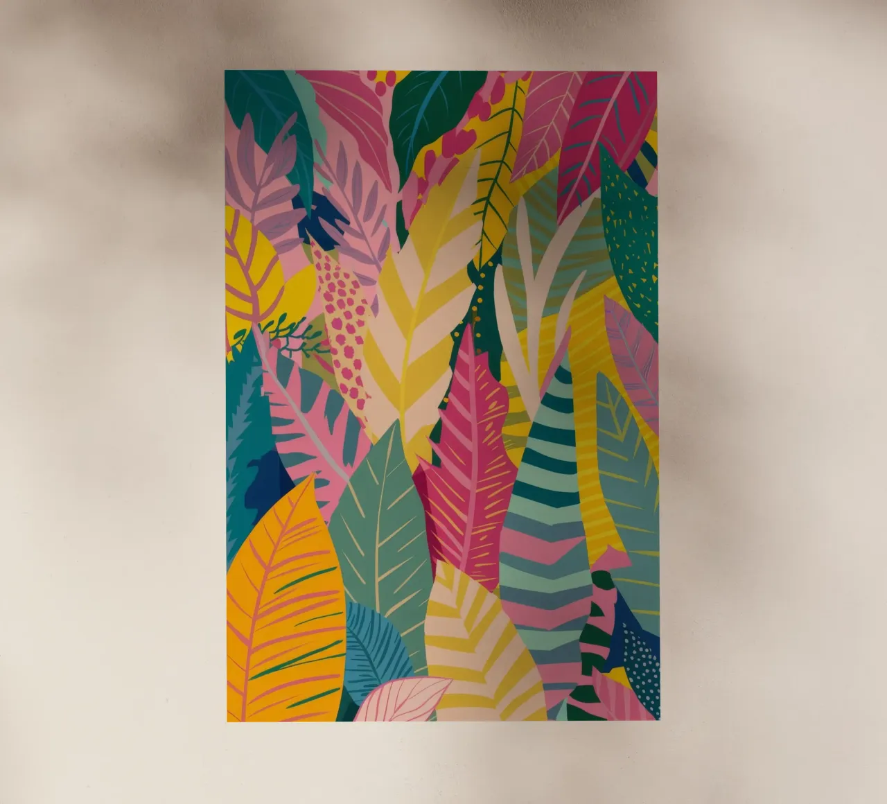 Levendig bladpatroon backlit folie van Silk Palette