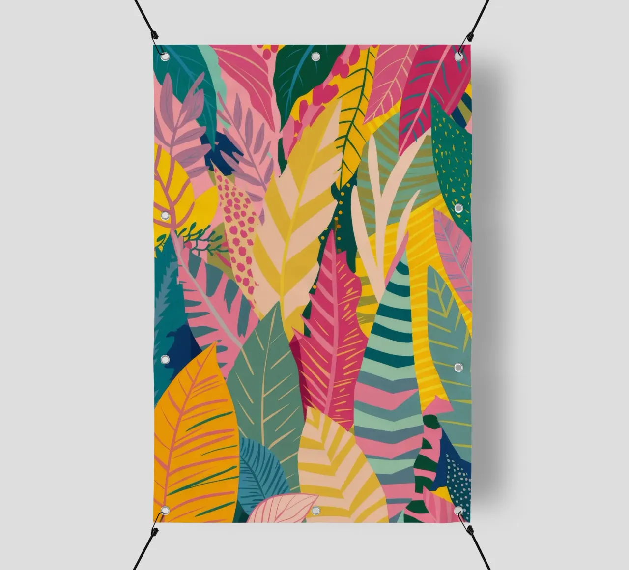 Lebendiges Blatt-Muster PVC Plane von Silk Palette