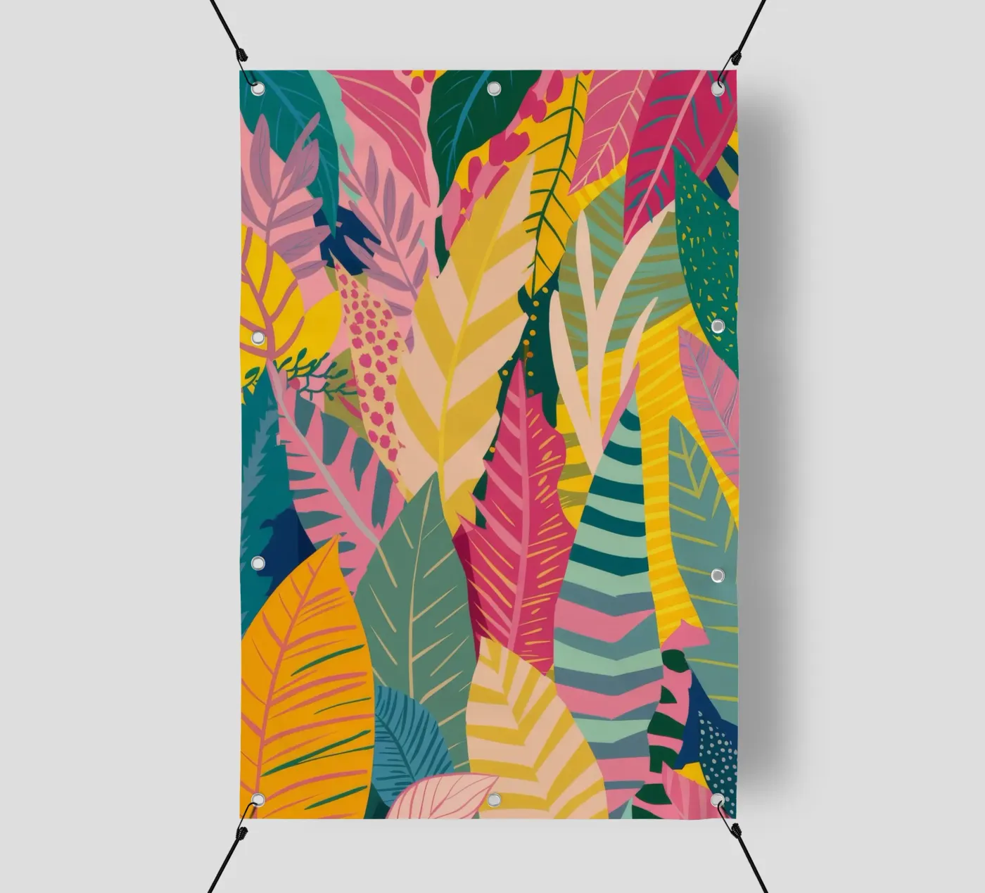 Lebendiges Blatt-Muster PVC Plane von Silk Palette