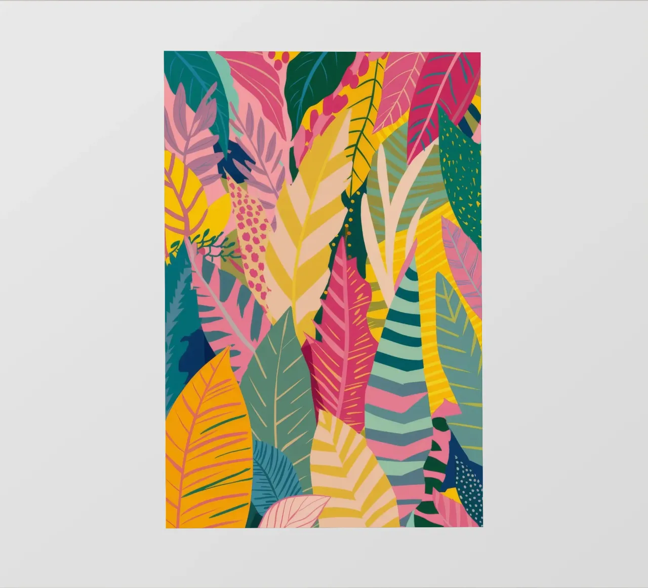 Lebendiges Blatt-Muster PVC Plane von Silk Palette