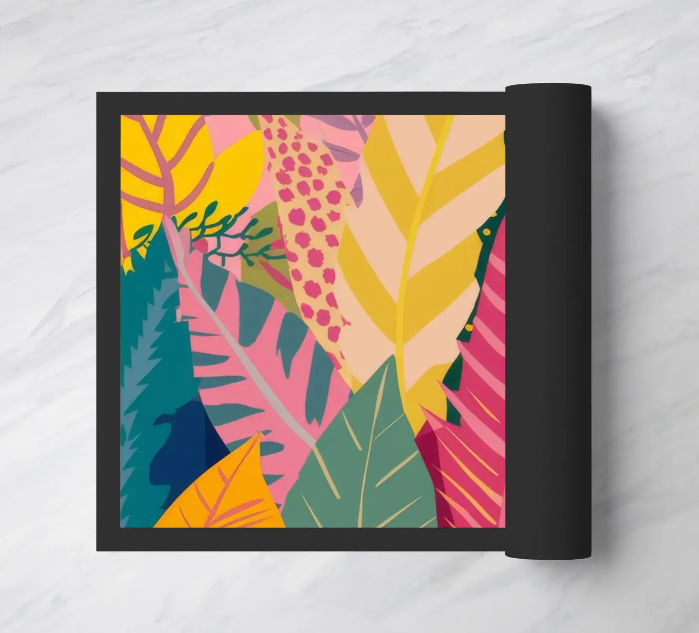 Vibrant Leaf Pattern Fußmatte von Silk Palette