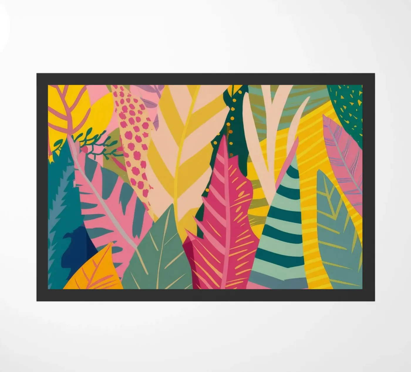 Vibrant Leaf Pattern Fußmatte von Silk Palette