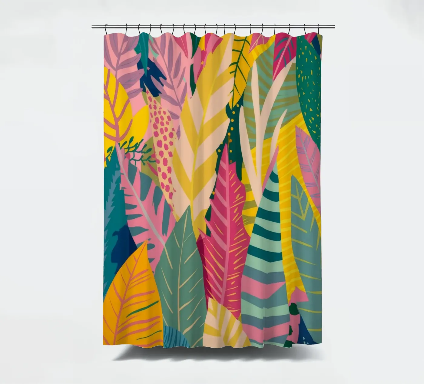 Vibrant Leaf Pattern shower curtain by Silk Palette