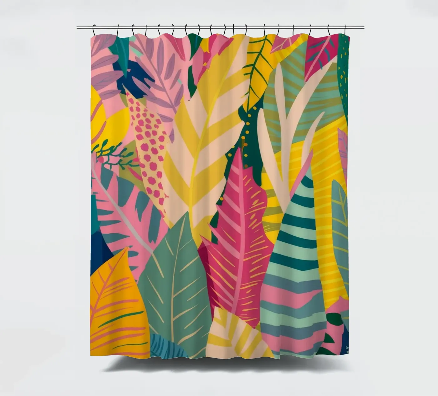 Vibrant Leaf Pattern shower curtain by Silk Palette