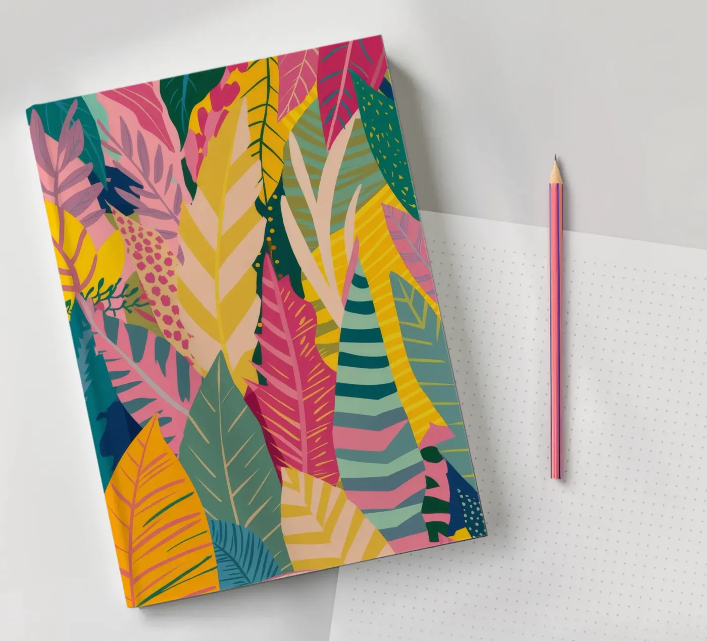 Vibrant Leaf Pattern notebook by Silk Palette