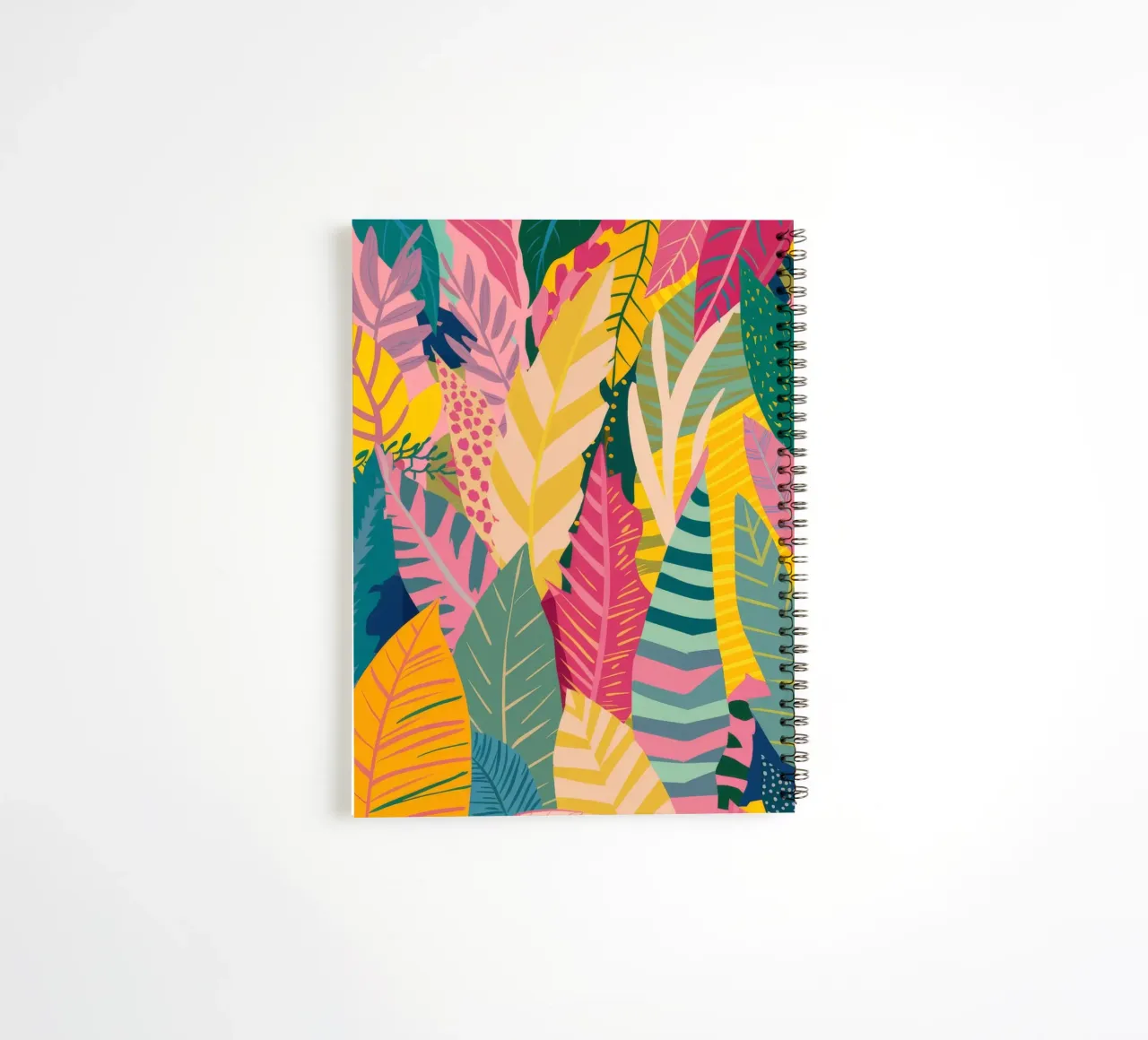 Vibrant Leaf Pattern spiral notebook by Silk Palette
