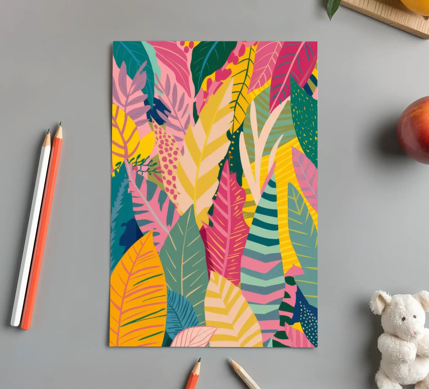 Lebendiges Blatt-Muster Stickerbogen von Silk Palette
