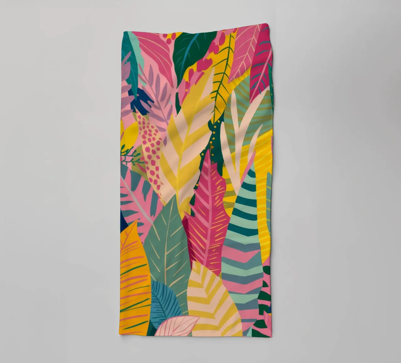 Vibrant Leaf Pattern towel by Silk Palette
