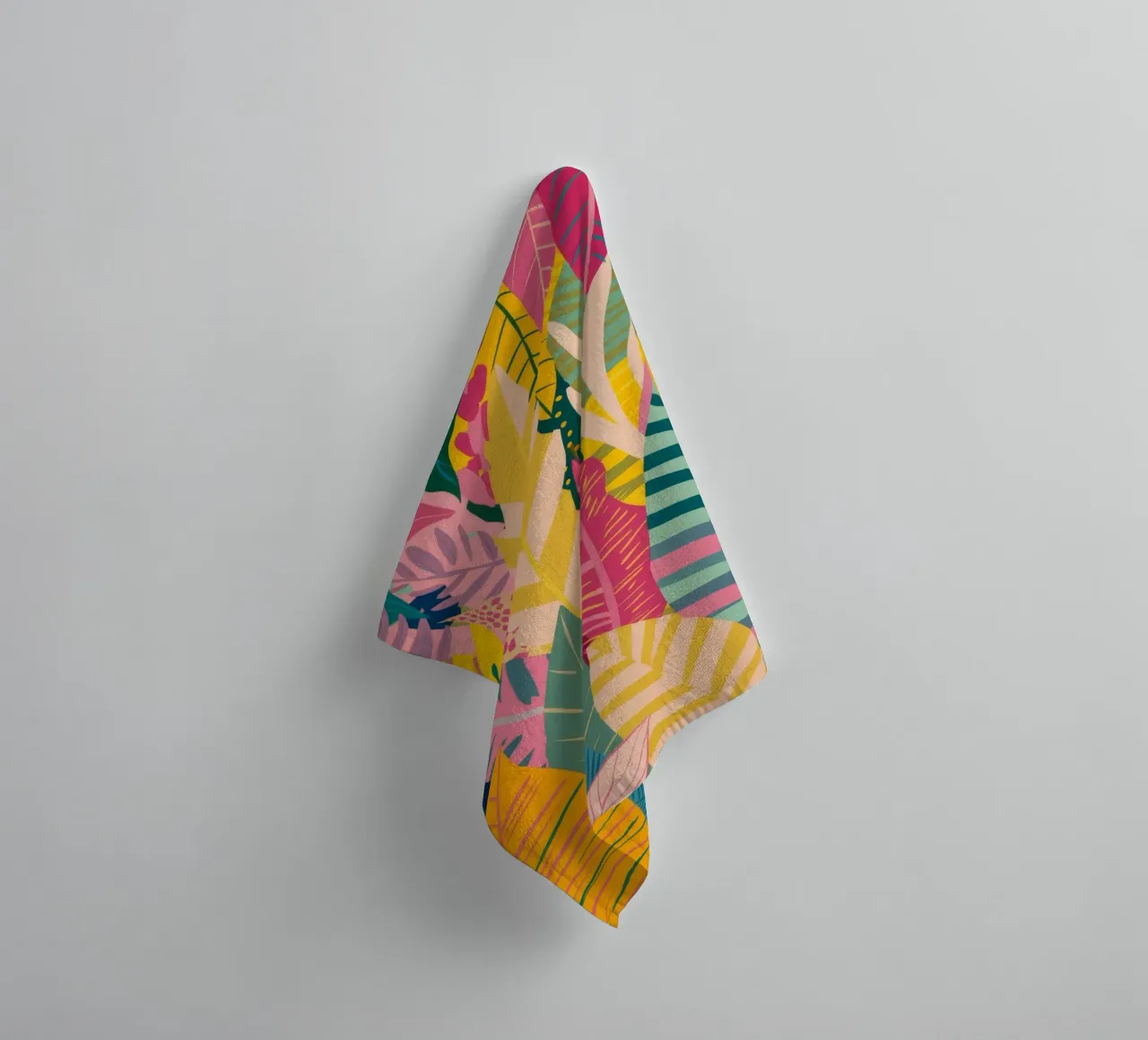 Vibrant Leaf Pattern towel by Silk Palette