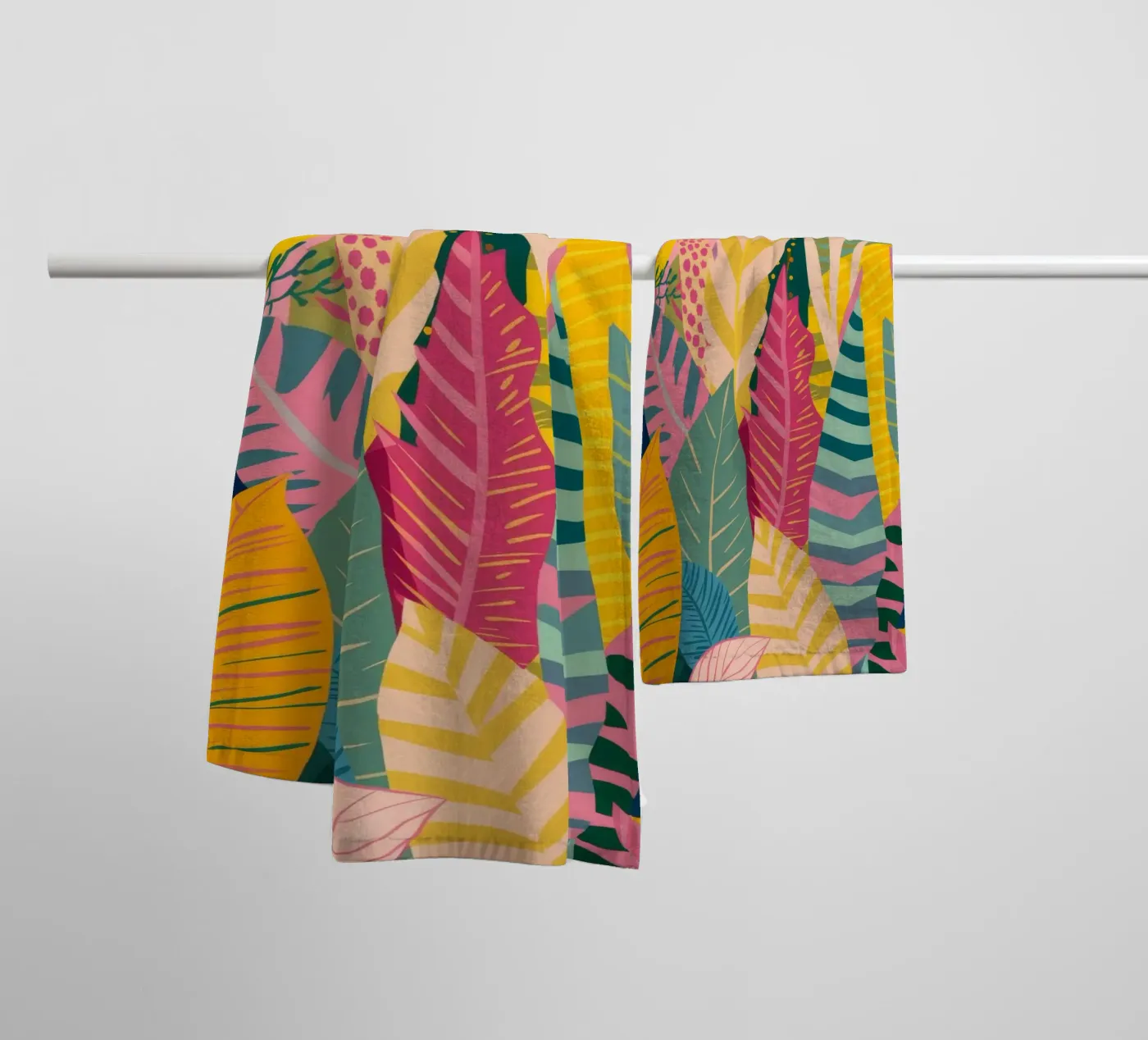 Levendig bladpatroon badhanddoek van Silk Palette