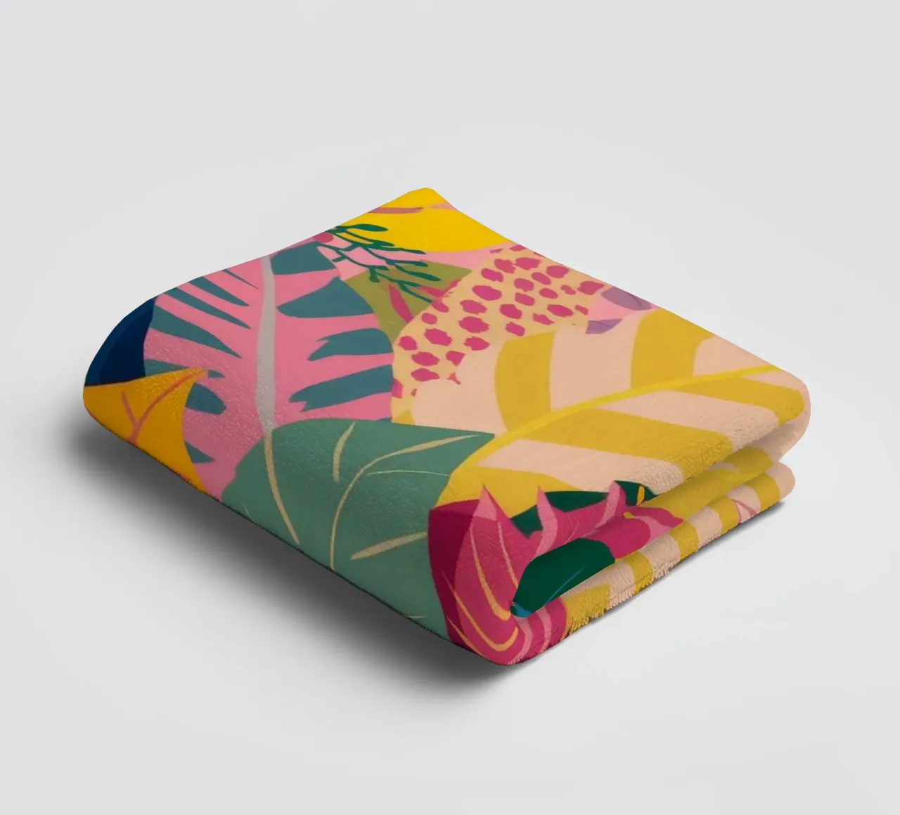 Vibrant Leaf Pattern towel by Silk Palette
