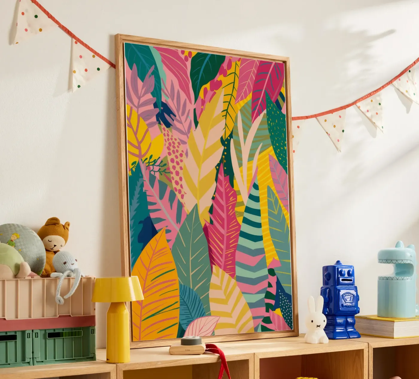 Levendig bladpatroon acryl van Silk Palette