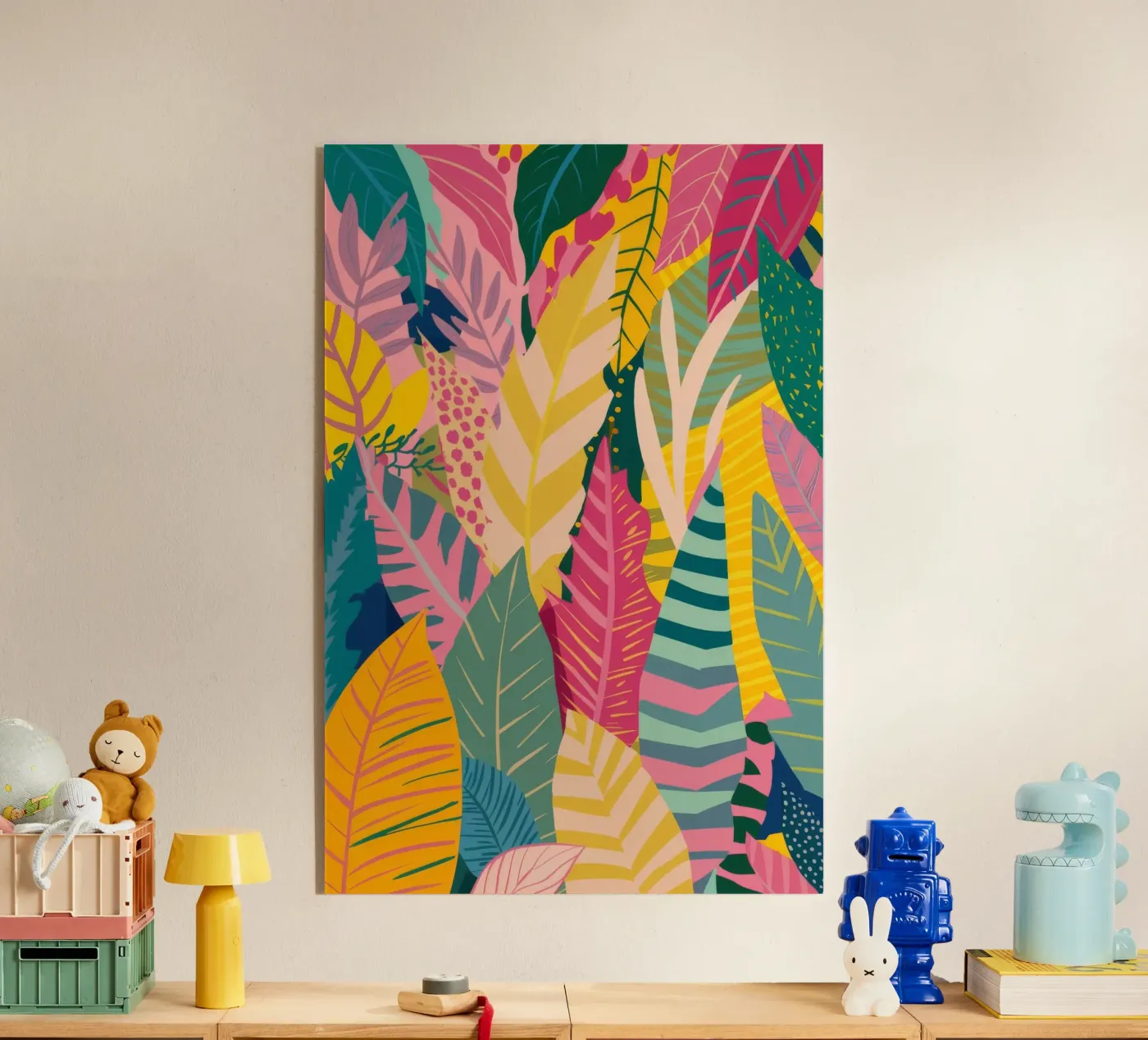 Levendig bladpatroon acryl van Silk Palette