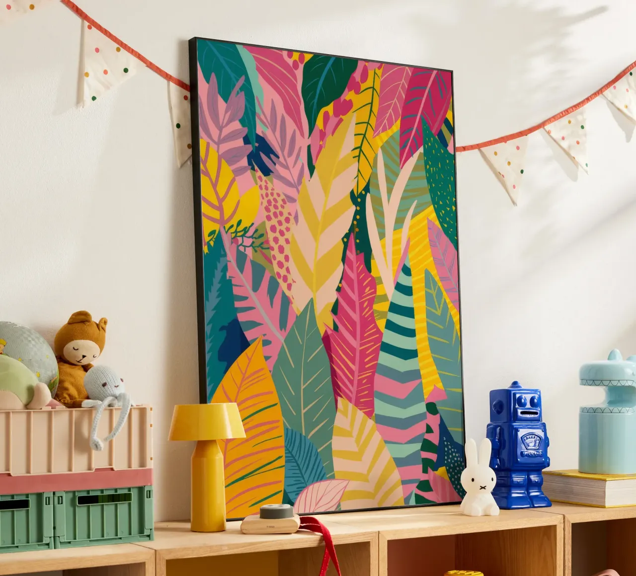 Vibrant Leaf Pattern forex plate by Silk Palette