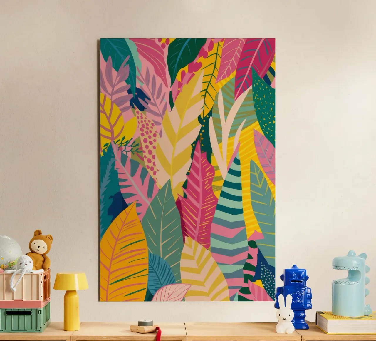 Vibrant Leaf Pattern forex plate by Silk Palette