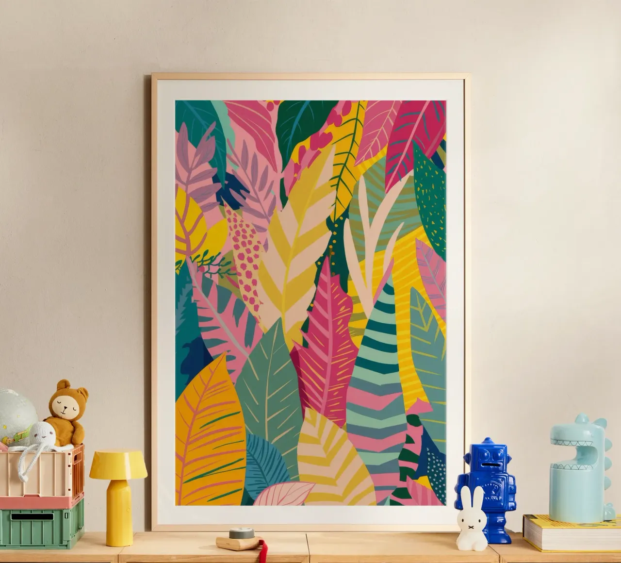 Vibrant Leaf Pattern poster by Silk Palette