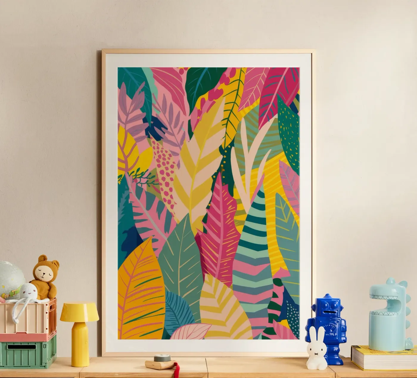 Vibrant Leaf Pattern poster de Silk Palette