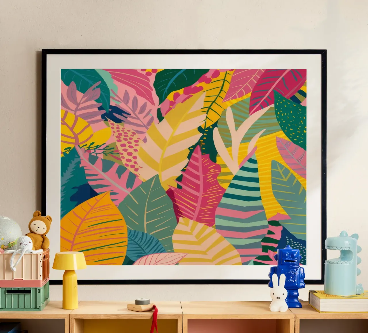 Vibrant Leaf Pattern poster by Silk Palette