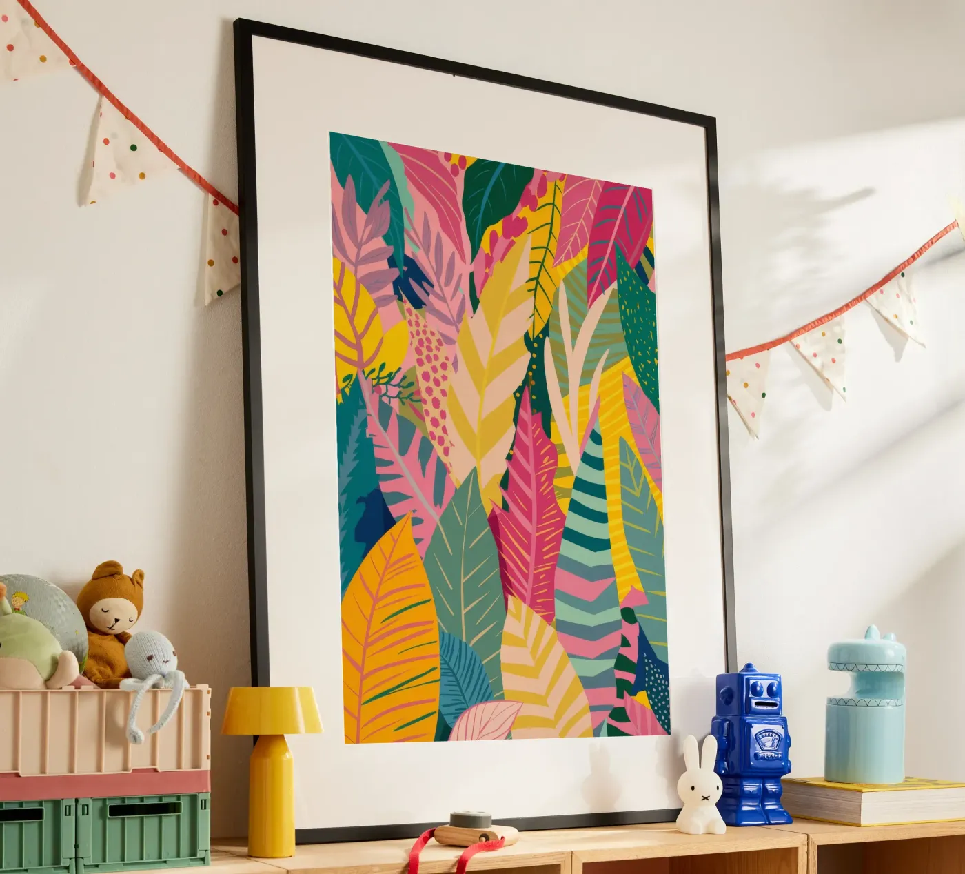 Vibrant Leaf Pattern poster de Silk Palette
