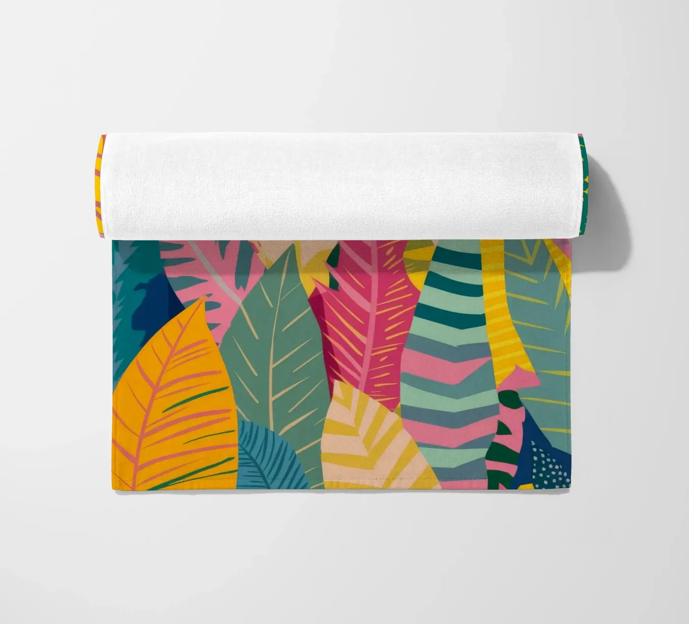 Vibrant Leaf Pattern beach towel by Silk Palette