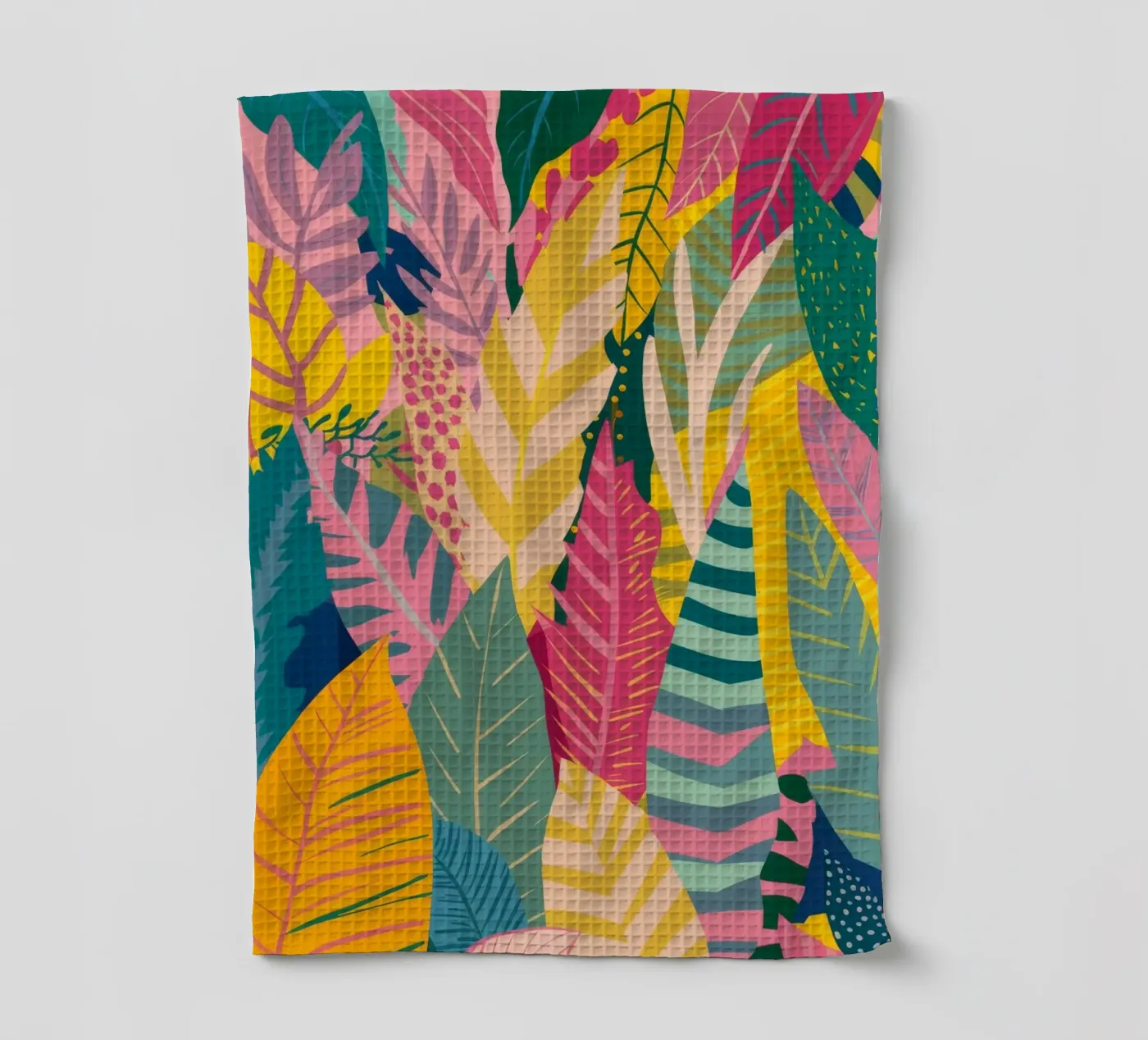 Vibrant Leaf Pattern Geschirrtuch von Silk Palette