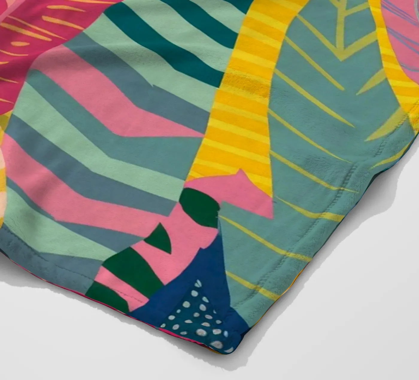Levendig bladpatroon fleecedeken van Silk Palette
