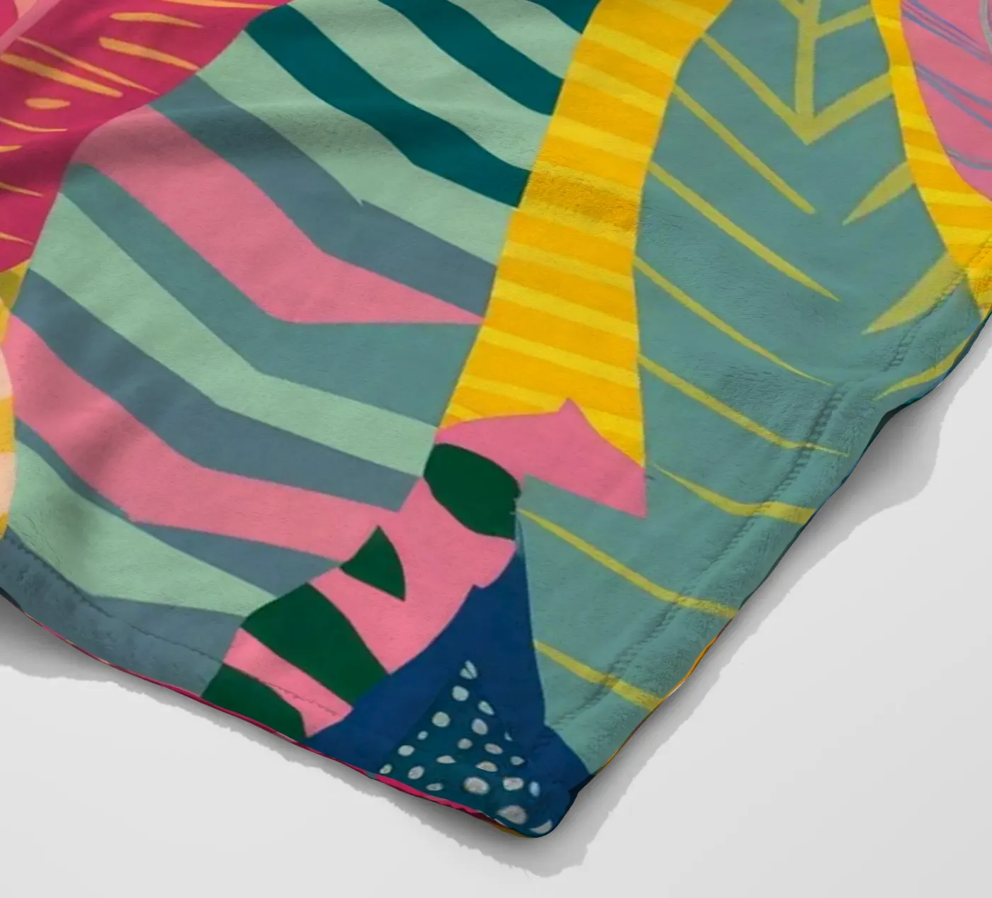 Vibrant Leaf Pattern fleece blanket by Silk Palette