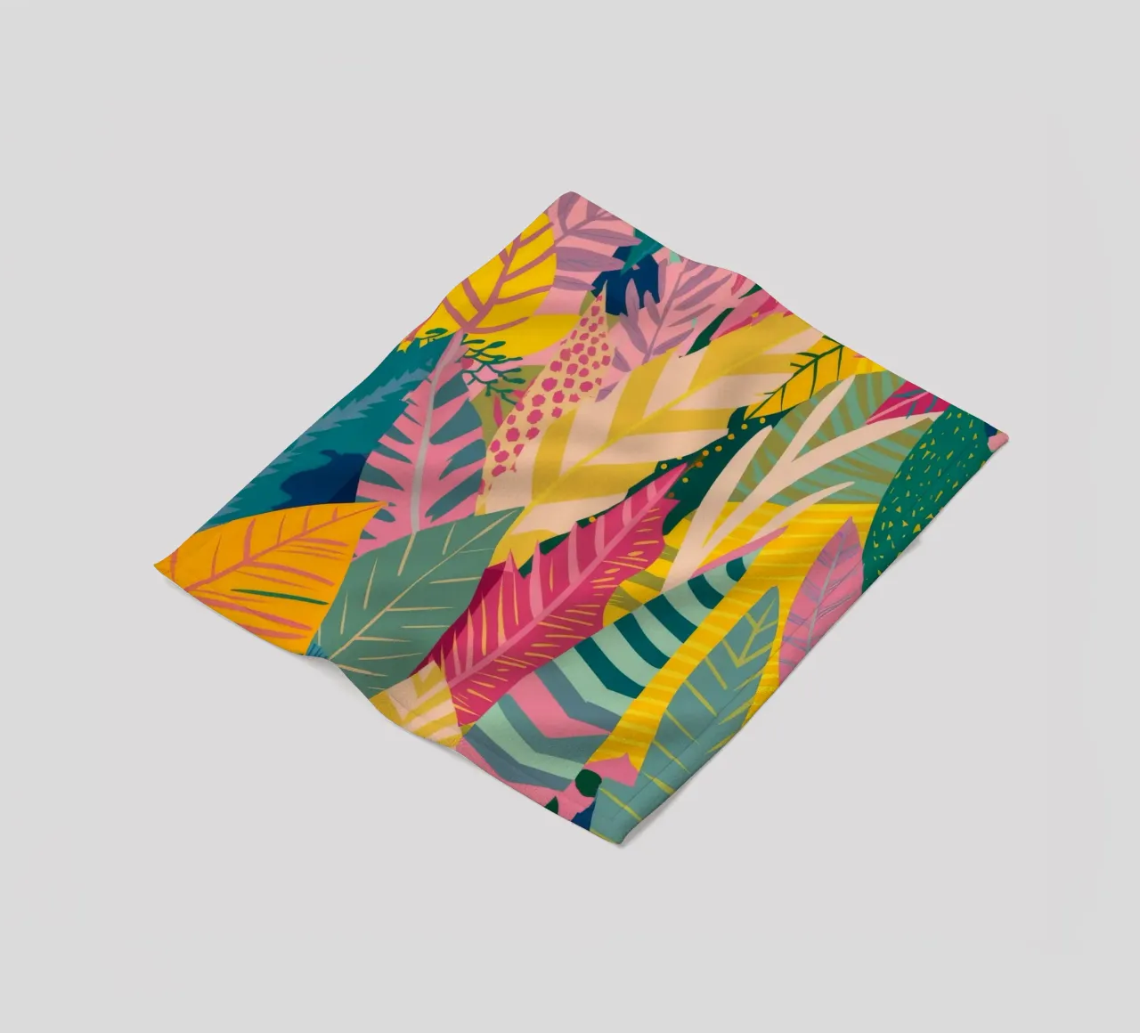 Vibrant Leaf Pattern fleece blanket by Silk Palette