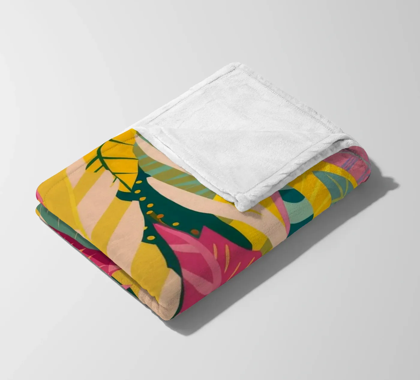 Vibrant Leaf Pattern fleece blanket by Silk Palette