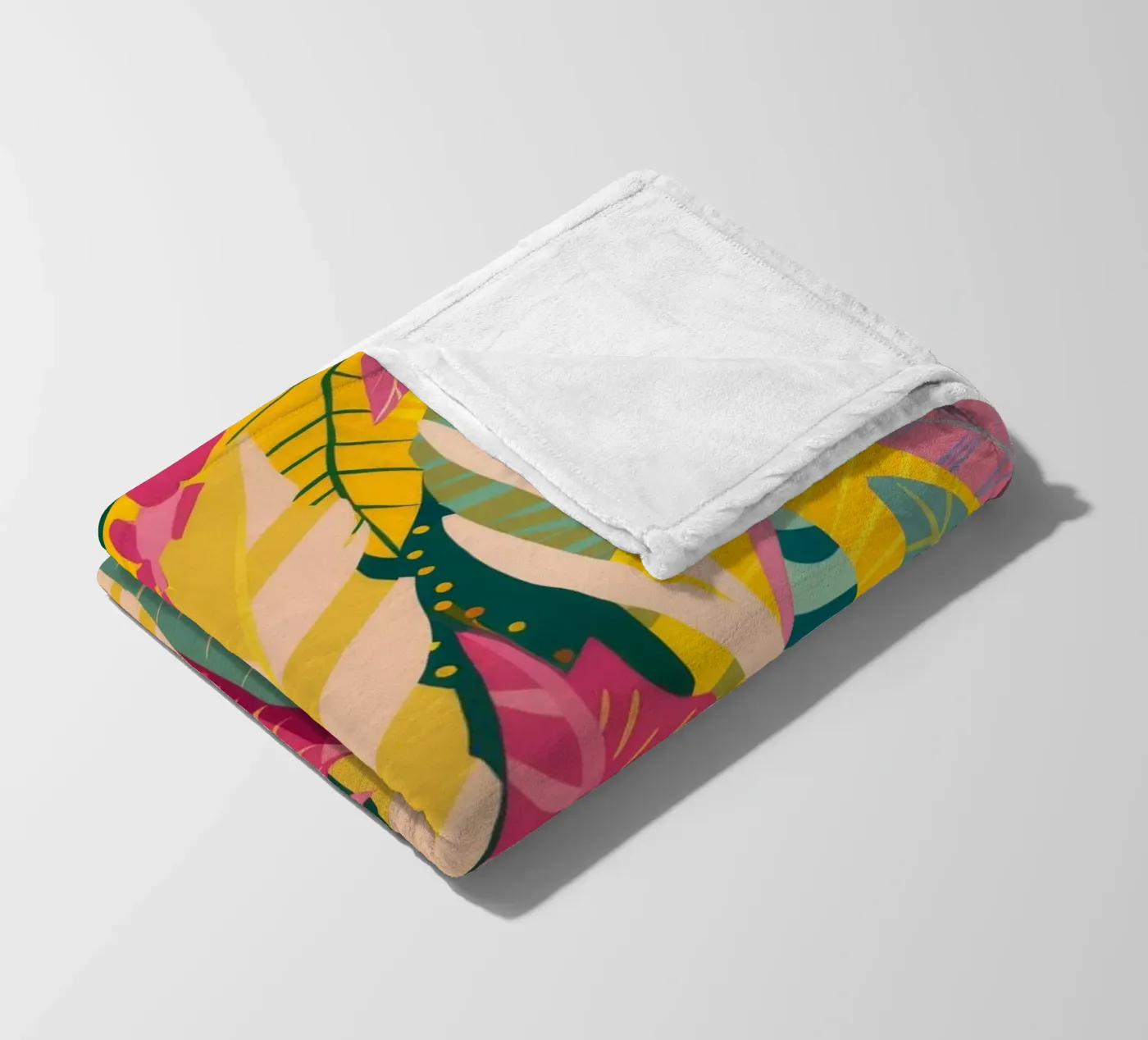 Vibrant Leaf Pattern fleece blanket by Silk Palette
