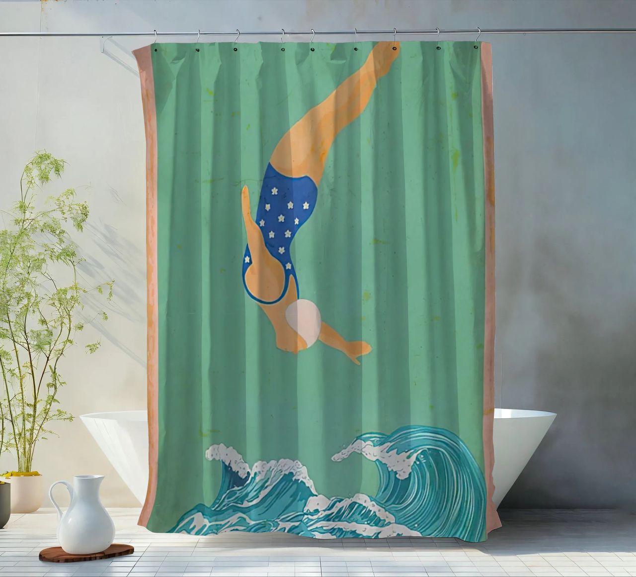 Ich gehe ins Meer, um meinen Verstand zu verlieren und meine Seele zu finden Duschvorhang von Christopher shop