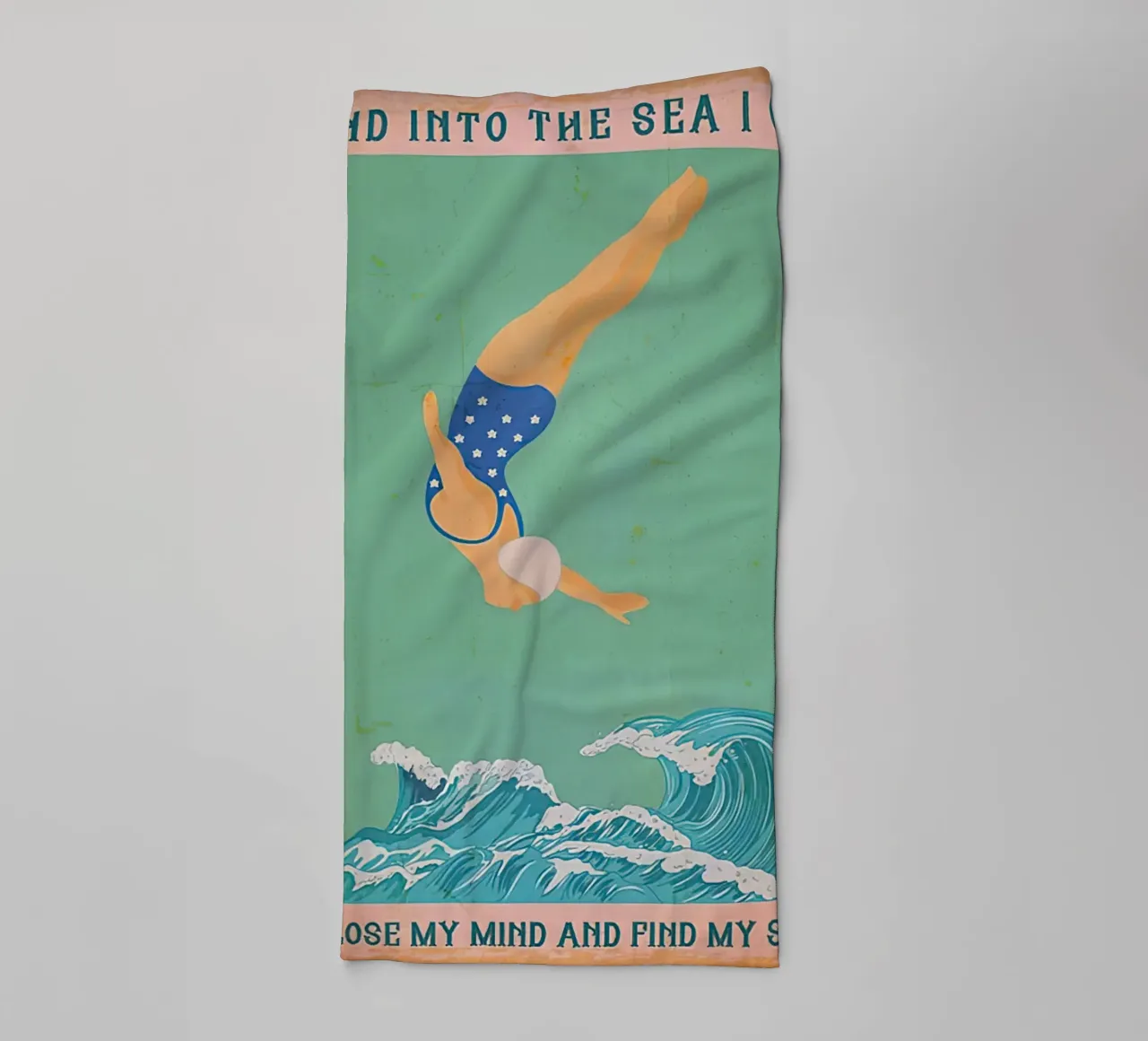 Into the Sea I Go To Lose My MInd And Find My Soul (Nel mare vado per perdere la mia anima e trovare la mia anima) asciugamano da bagno da Christopher shop