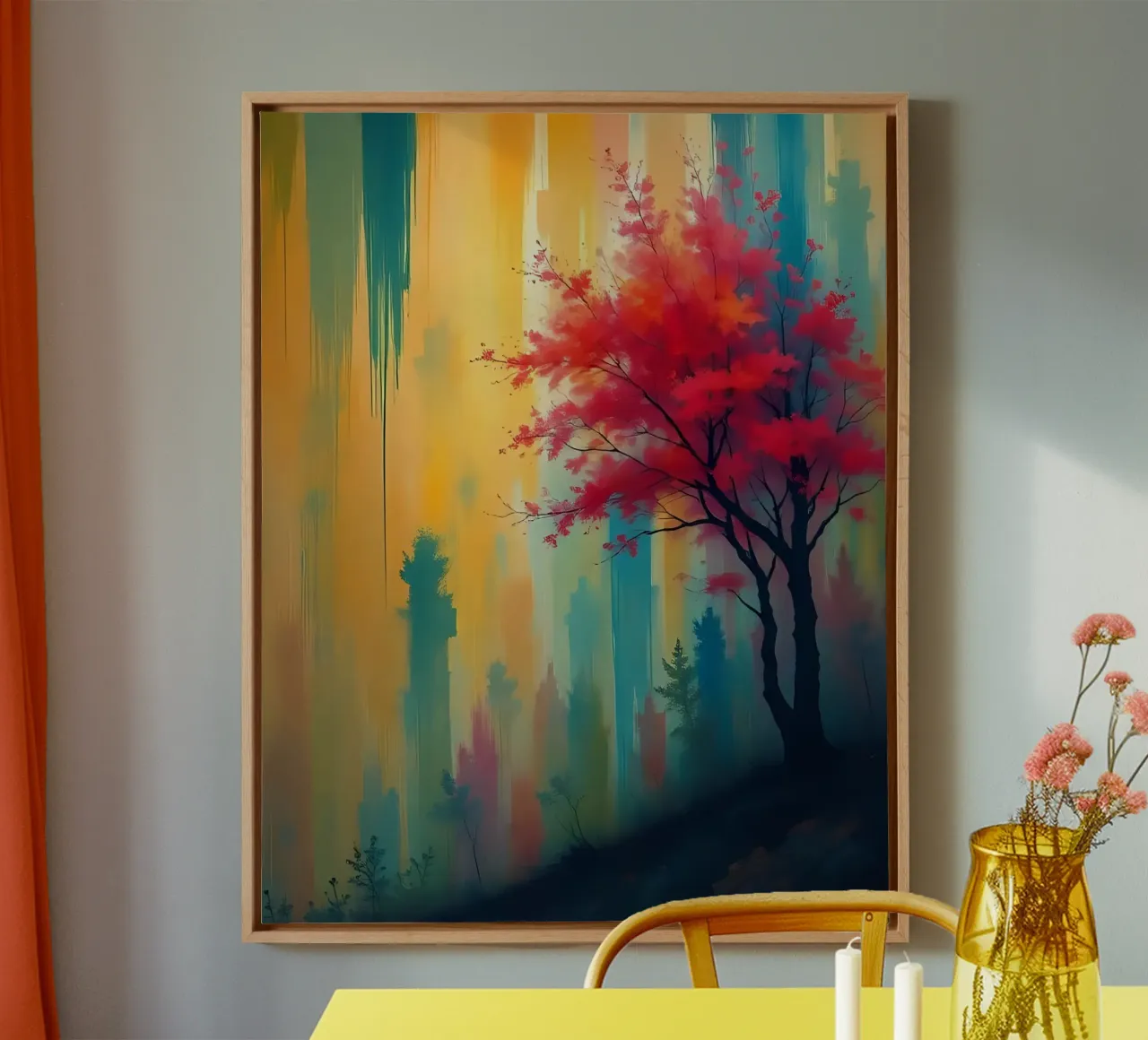 Albero_di_pittura_2 tela con Cornice a cassetta da Farb- und Blütenzauber by LK