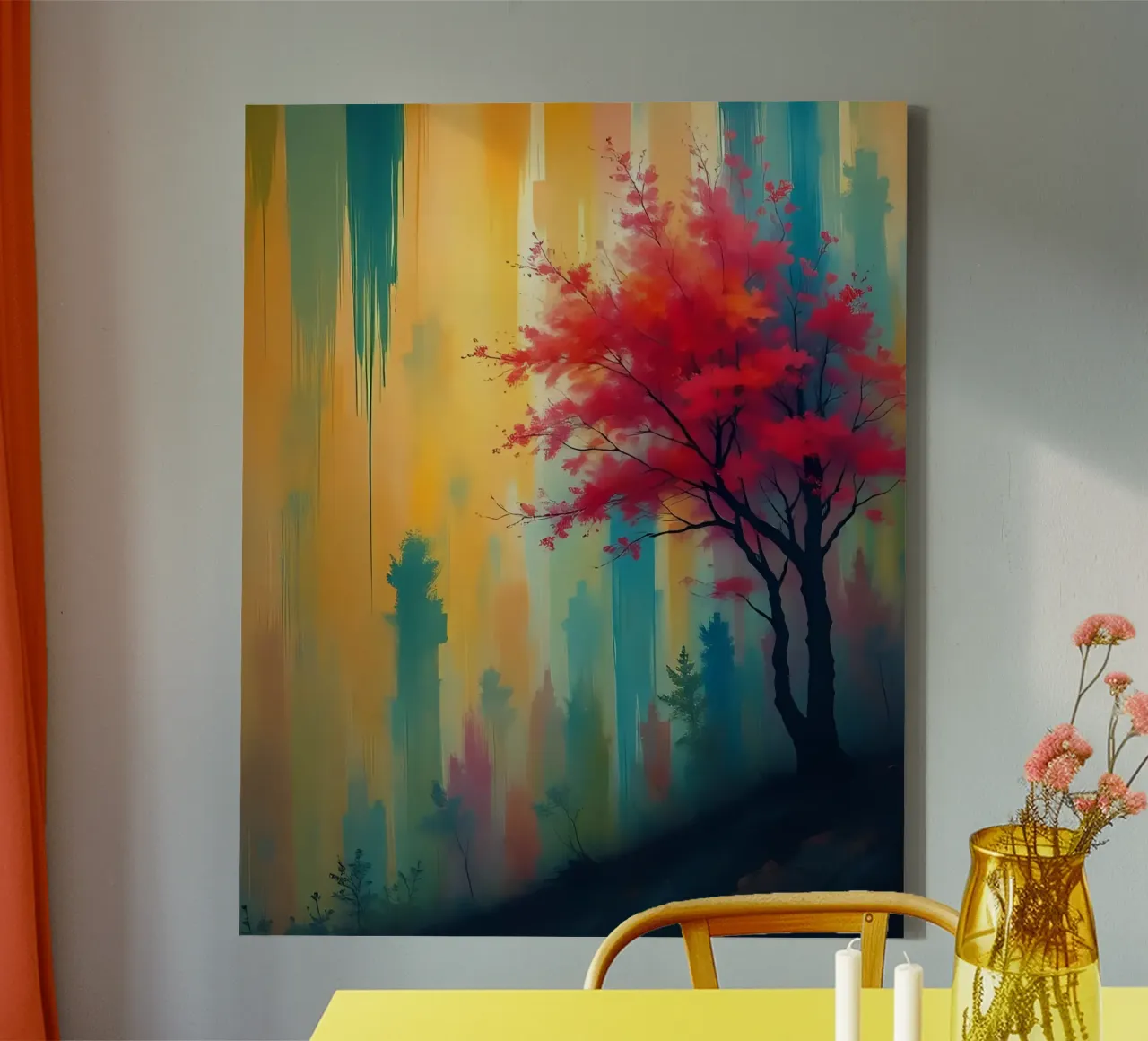 Albero_di_pittura_2 tela con Cornice a cassetta da Farb- und Blütenzauber by LK