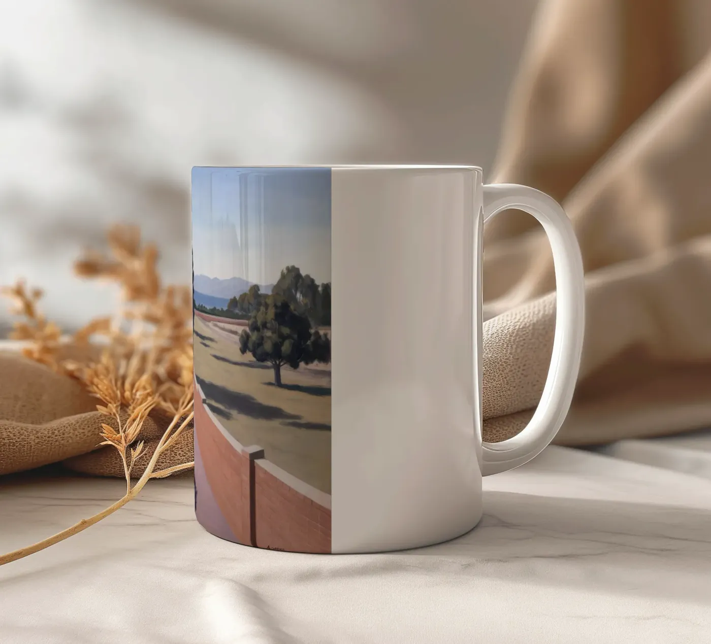 Shadowed Pathway Geometry ceramic mug by Opal Strokes