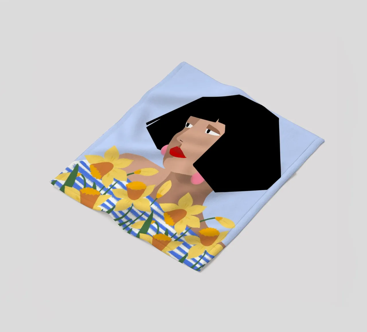 Girl with Daffodils coperta in pile da Isabel Junghans-Bichler