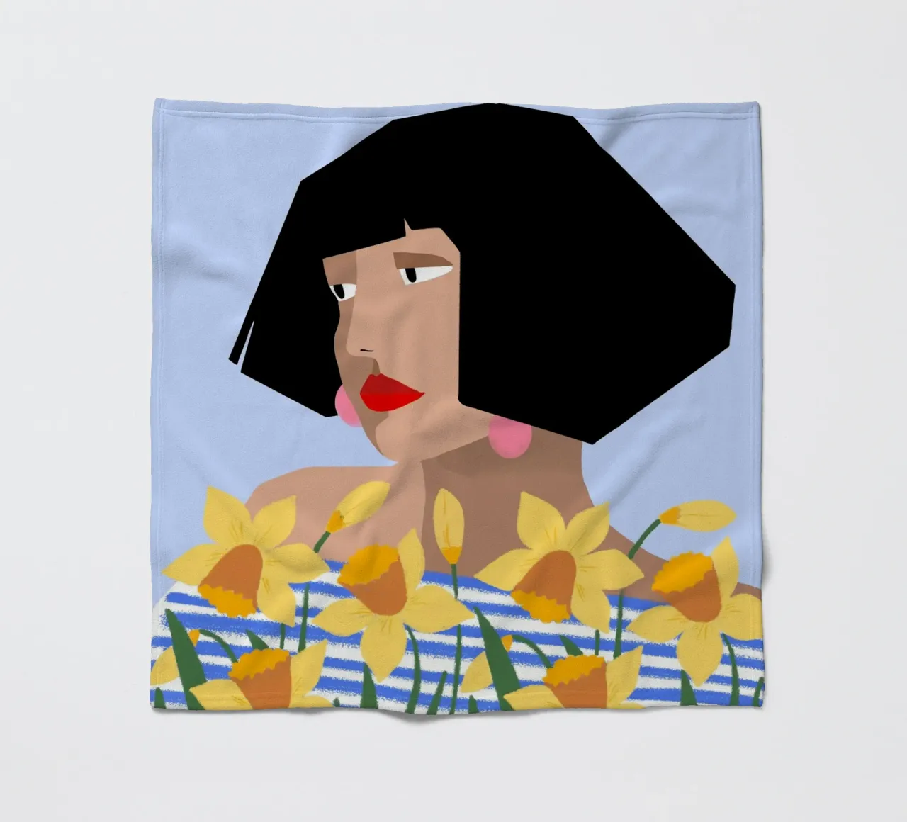 Girl with Daffodils coperta in pile da Isabel Junghans-Bichler
