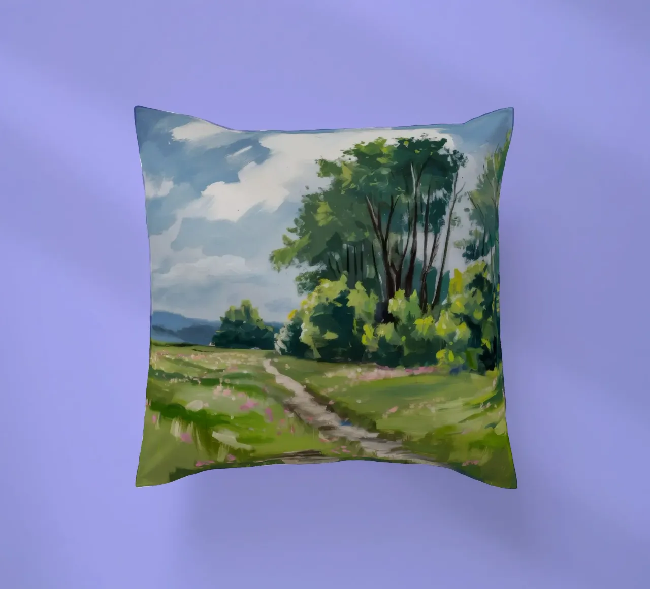 Verdant Path Vanish decorative cushion by Celestial Harmony
