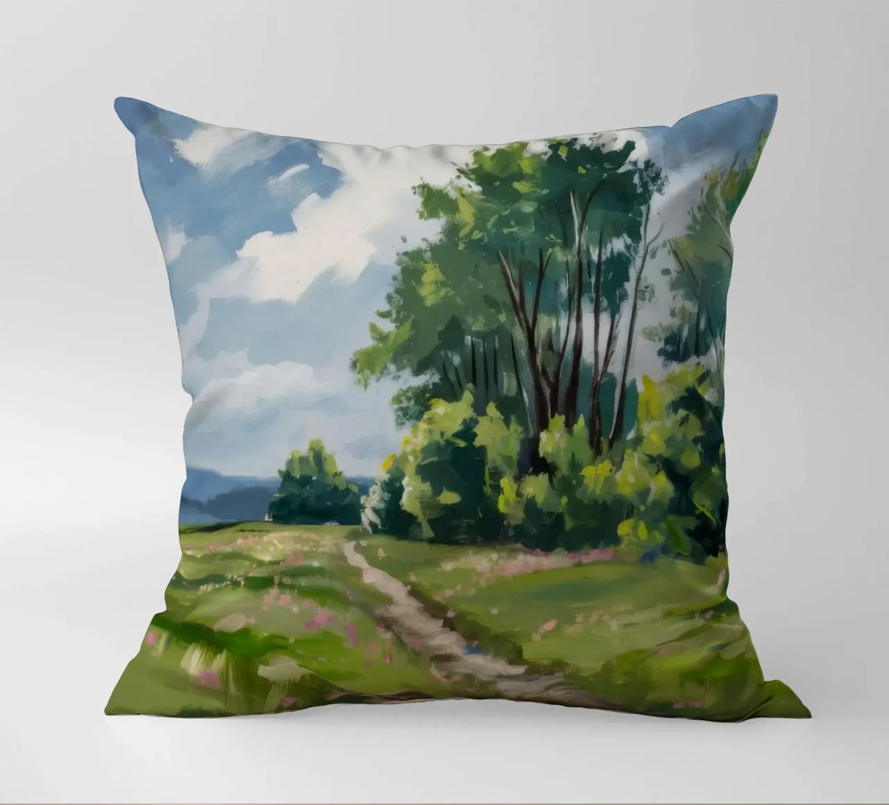 Verdant Path Vanish decorative cushion by Celestial Harmony