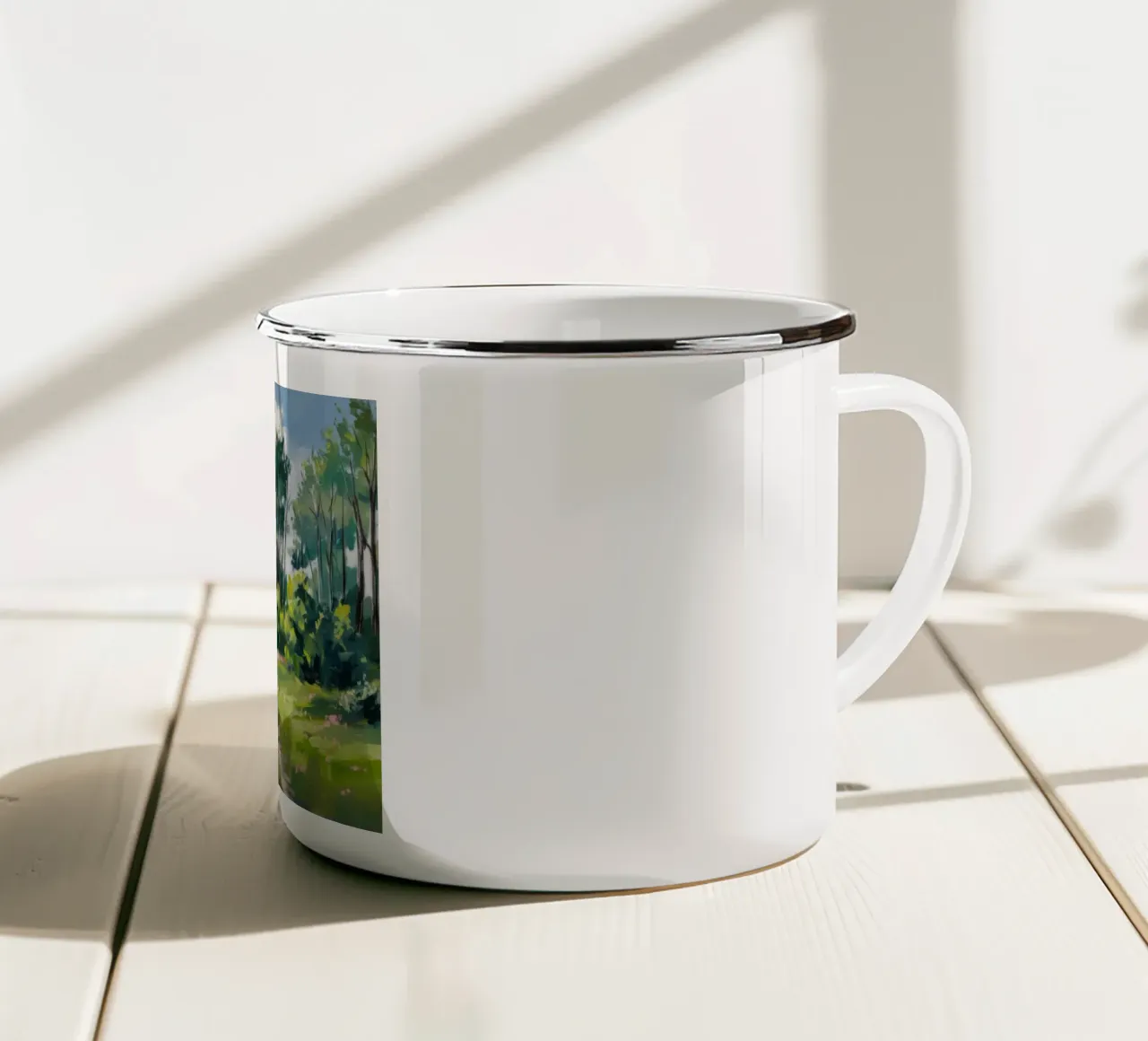 Il Sentiero Verdeggiante svanisce tazza in smalto da Celestial Harmony