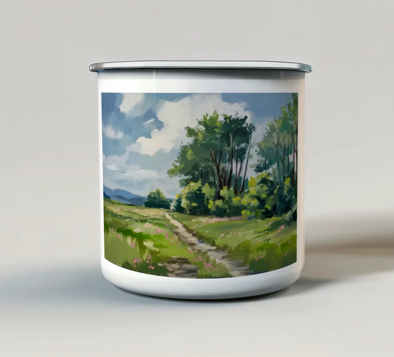 Il Sentiero Verdeggiante svanisce tazza in smalto da Celestial Harmony