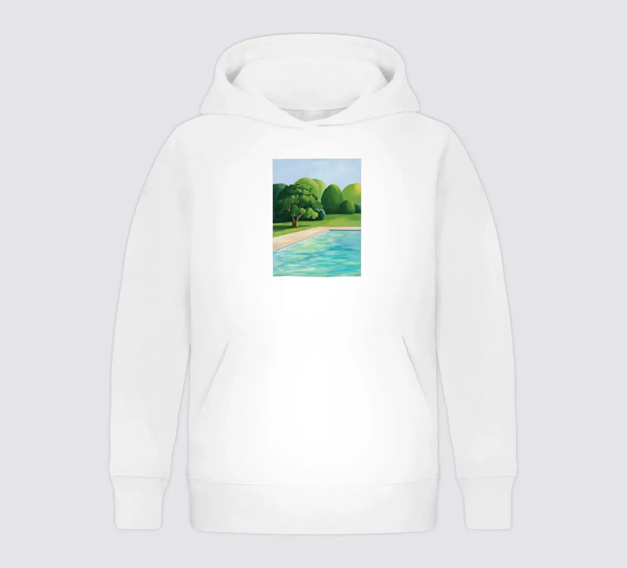 Emerald Poolside Serenity kids hoodie by Opal Strokes
