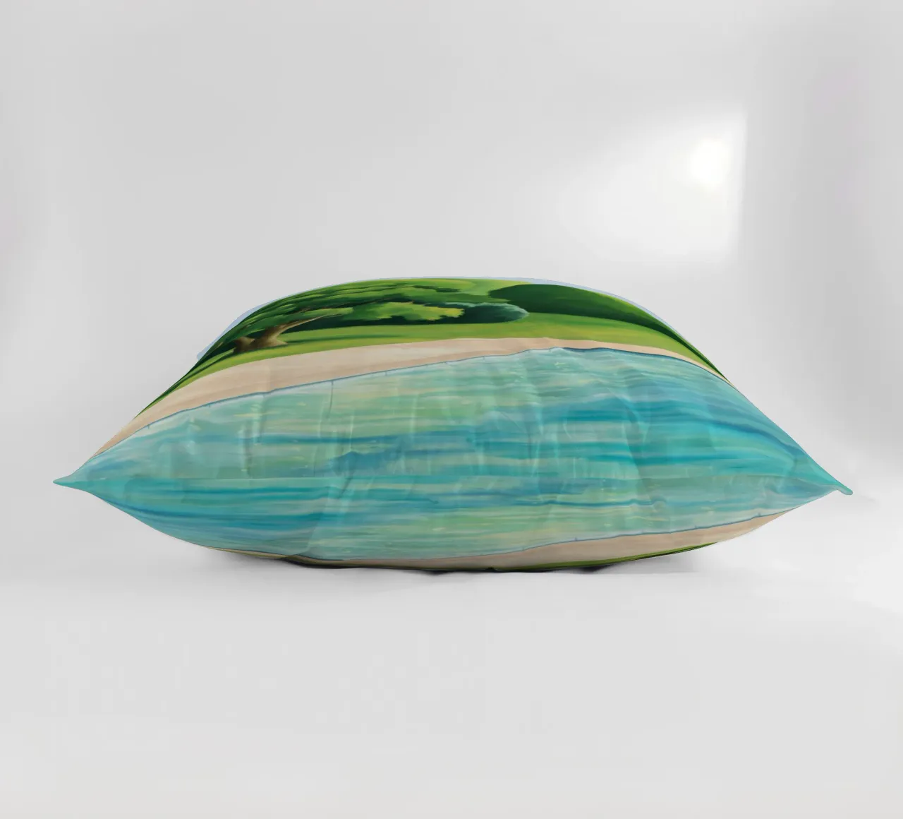 Emerald Poolside Serenity decorative cushion by Opal Strokes