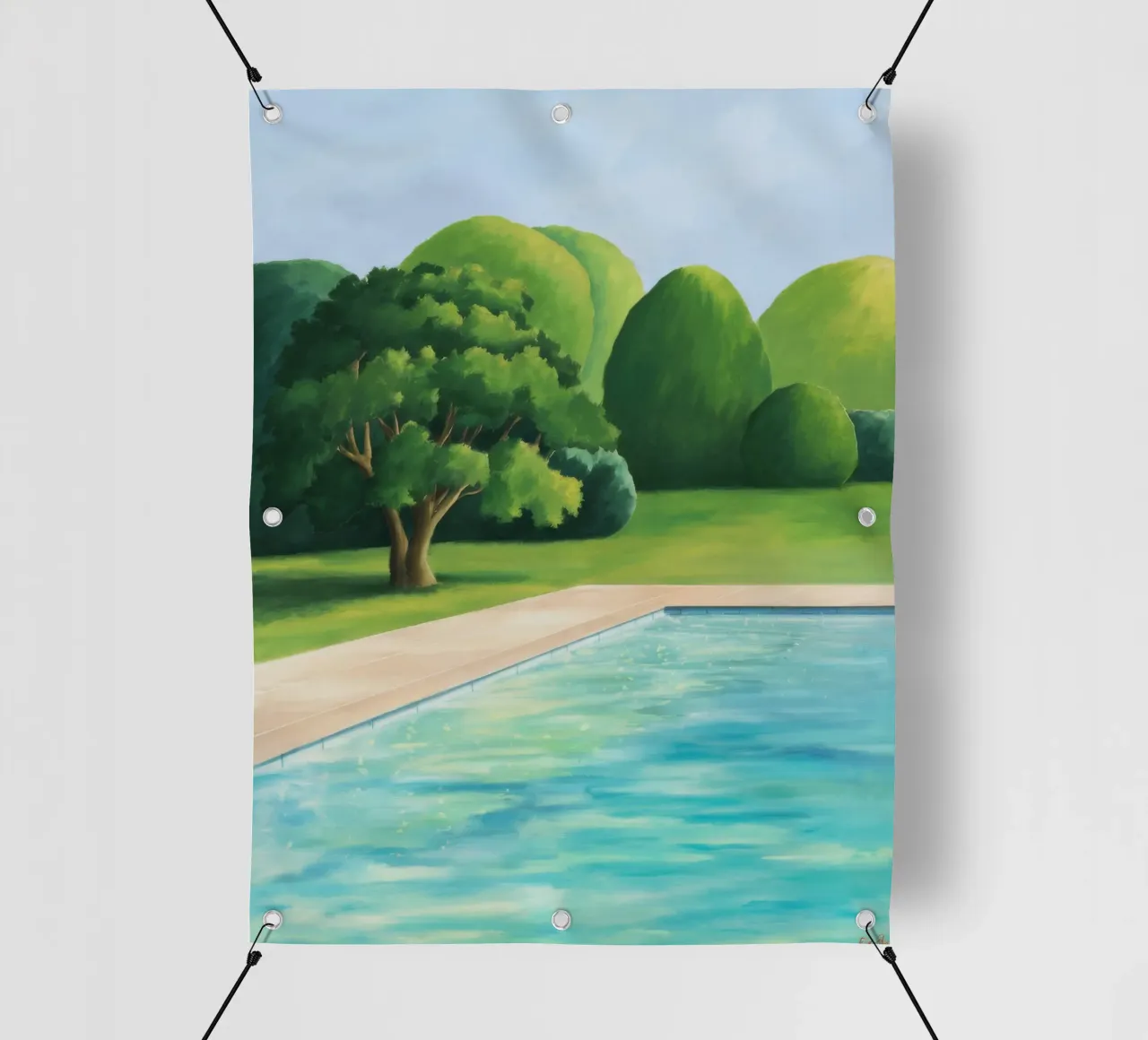 Serenità a bordo piscina Emerald telo in pvc da Opal Strokes