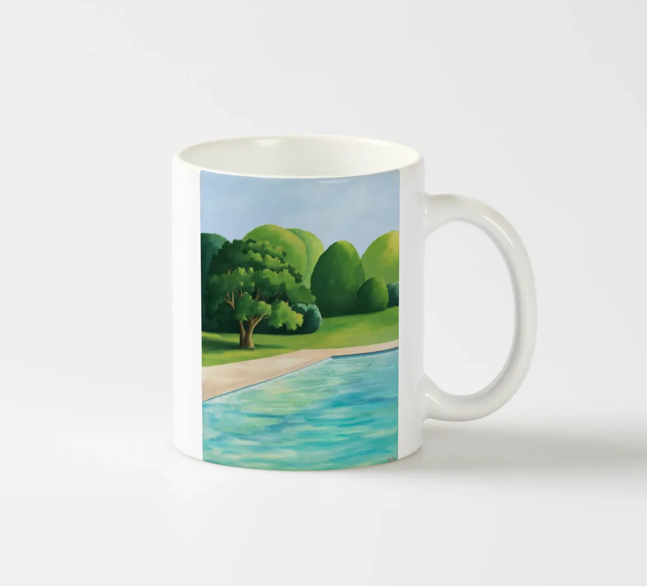 Serenità a bordo piscina Emerald tazza in ceramica da Opal Strokes