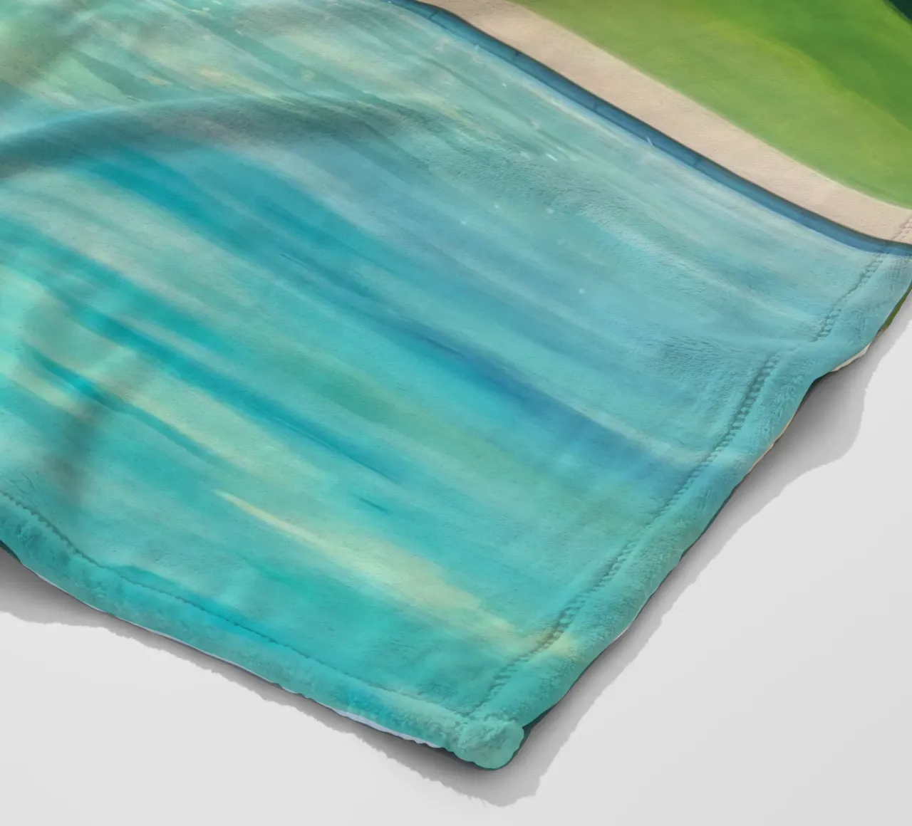 Emerald Poolside Serenity fleece blanket by Opal Strokes